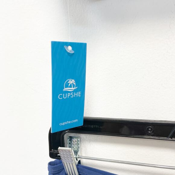 Cupshe Longline V Neck Bralette & Navy Classic High Waist Bikini Set Set M - Picture 4 of 8